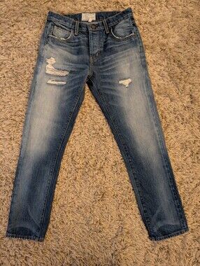 Current/Elliott The Slouchy Skinny Zephyr Destroy Jeans Size 25